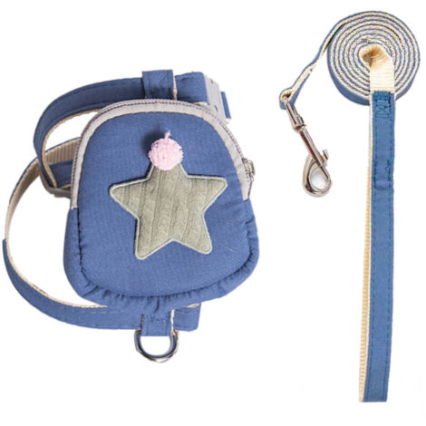 Jeffergarden ‌Ensemble Harnais et Laisse Anti-Évasion pour Chat‌ – Harnais Ajustable Pression Répartie, Lâche et Confortable (Bleu, Taille M) (1/5)