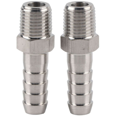 2 pièces raccord rapide à filetage mâle BSPT en acier inoxydable 1/4 pouce (BSPT1/4-10 mm) (1/5)