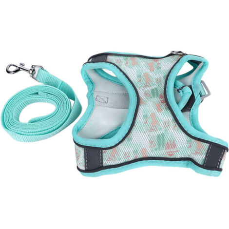 Jeffergarden Harnais laisse pour chien/chat - Réfléchissant vert taille S, ajustable et respirant - Sécurité (1/5)