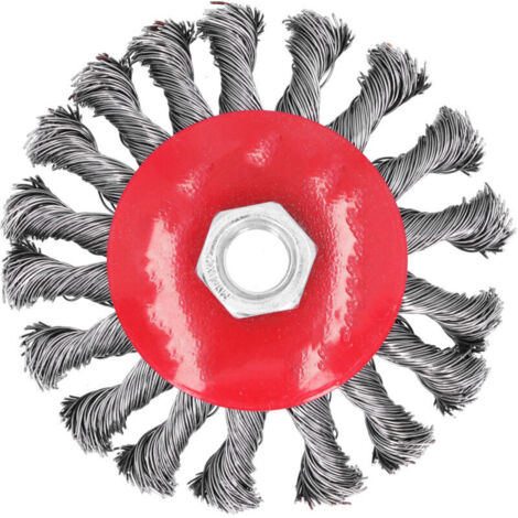 Jeffergarden Brosse métallique torsadée, godet de meulage à nœuds, outil de meulage pour enlever la rouille et la peinture, écrou M14x2, 10 cm (1/5)