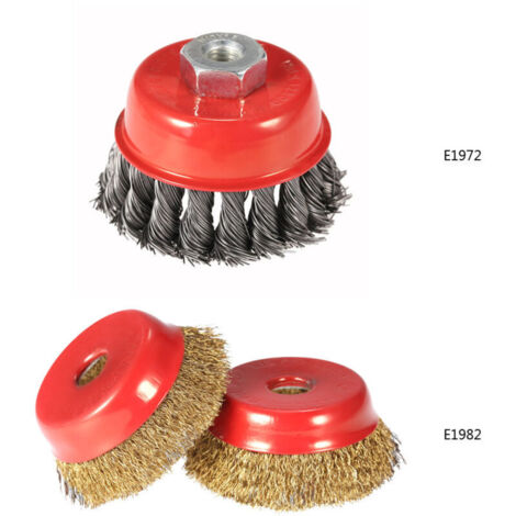 Jeffergarden Lot de 2 brosses rotatives à spirale en acier de 75 mm (3") pour meuleuse d'angle (1/5)