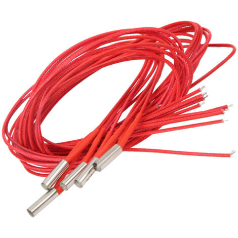 Jeffergarden Cartouche chauffante DC 24V 40W, 5 pièces, en acier inoxydable, 6x20mm, accessoire pour imprimante 3D, 1m / 3,28 pieds (1/5)