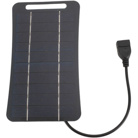 Chargeur Solaire Professionnel 5W 5V Monocristallin - Portable, Haute Efficacité, pour Camping (Noir) (1/5)