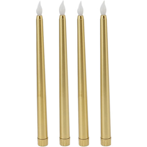 Jeffergarden 4 pièces bougies LED sans fumée sans flamme sans danger pour l'environnement lumière chaude électrique LED bougie conique or (1/5)