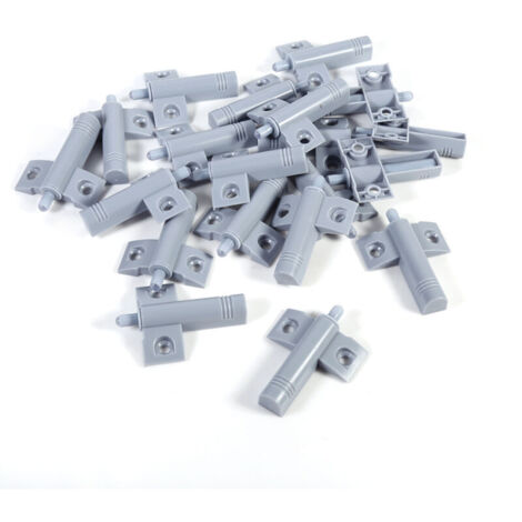 Jeffergarden Lot de 20 butées de porte de placard de cuisine avec amortisseurs de fermeture douce et silencieuse, gris/blanc (1/5)
