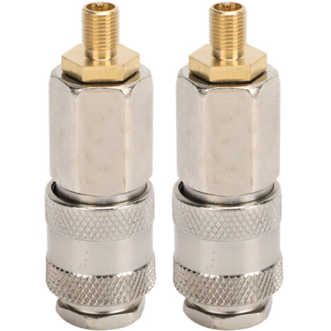 Jeffergarden Adaptateurs de compresseur d'air portables, filetage mâle en acier robuste vers Valve américaine, coupleur à connecteur rapide 3 en 1 pour gonfleur de pneus, paquet de 2 (1/5)