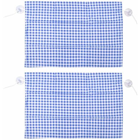 Jeffergarden Pare-soleil de fenêtre latérale de rideau de voiture anti-ultraviolet de conception de grille de 2 pièces avec ventouse bleu (1/5)