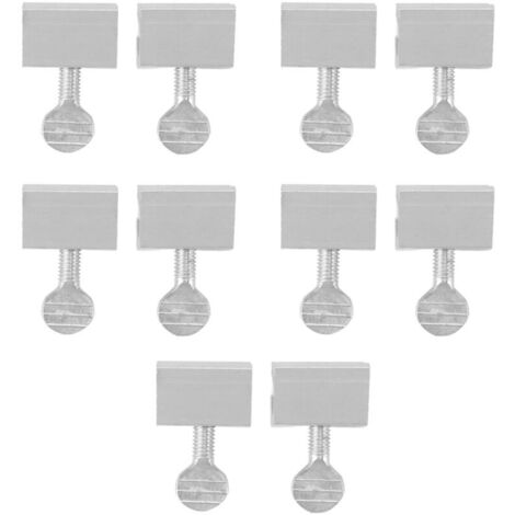 Jeffergarden Lot de 10 verrous de sécurité pour fenêtres coulissantes, butées de porte, sans perçage, installation facile, poignée ronde, argentée (1/5)