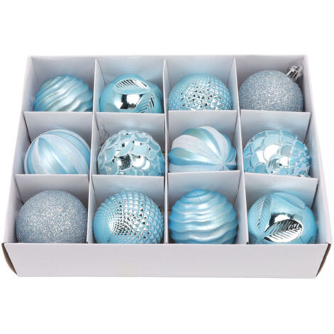 Jeffergarden Boules d'arbre de Noël, décorations pour fêtes de famille, dîners de jardin, anniversaire, bleu (1/5)