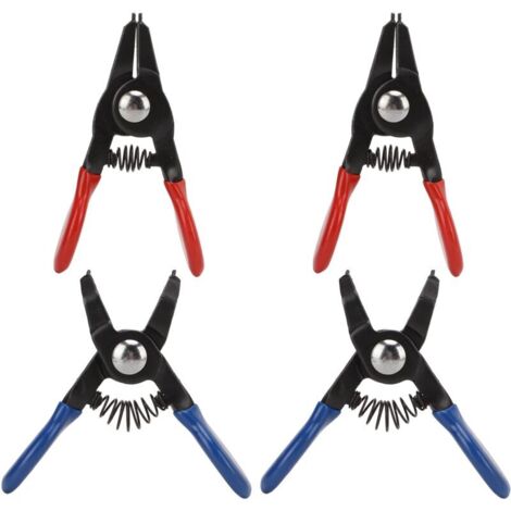 Jeffergarden Jeu de Mini pinces à anneau pression, 4 pièces, universel, en métal, à ressort, Durable pour circlip interne et externe (1/5)