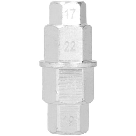 Jeffergarden Outil de démontage d'essieu hexagonal pour moto, roue avant et arrière, extracteur d'essieu hexagonal adapté aux roues de 17/19/22/24 mm, gris argenté (1/5)