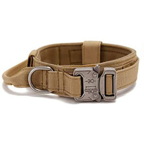Jeffergarden Collier Chien Ajustable Confortable – Respirant, Boucle Métallique et Anneau en D pour Entraînement (Kaki, Taille M) (1/5)
