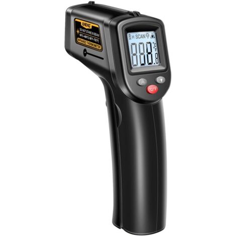 Jeffergarden Thermomètre Infrarouge,-50°C400°C (-58℉ to 752℉) Thermometre Laser Sans Contact avec Emissivité Réglable, Thermomètre pour Cuisine/Pizza/BBQ/Industrie (Pas pour L'homme) (1/5)