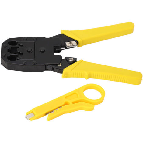 Jeffergarden Outil de sertissage de fil réseau 3 en 1, coupe-dénudeur de tête de cristal 4P 6P 8P (1/5)