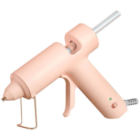Jeffergarden Mini hot melt glue dispenser DIY handmade ergonomic fast melting tool with 10 glue sticks for kids Pink (1/5)