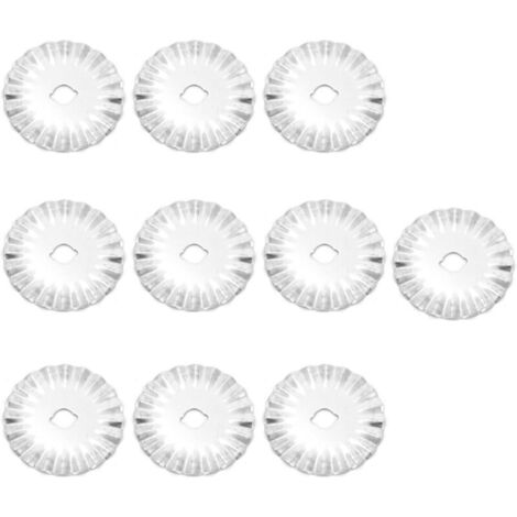 Jeffergarden Lot de 10 lames crantées rotatives de 45 mm pour cuir, tissu, papier et dentelle - Outils de couture (1/5)