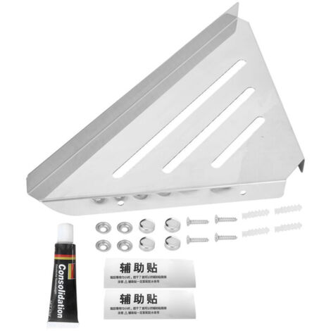 Jeffergarden Organisateur de rack d'angle de douche triangulaire en acier inoxydable Organisateur de rack de coin pour salle de bain (type de poinçonnage gratuit) (1/5)