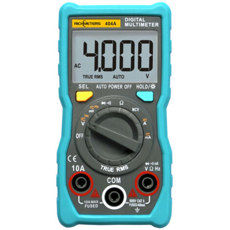 Jeffergarden RICHMETERS 404A Multimètre numérique Ampèremètre à plage automatique True-RMS Smart NCV Portable 4000 points Écran LCD Plage automatique Outils de mesure de courant de tension AC/DC (1/5)