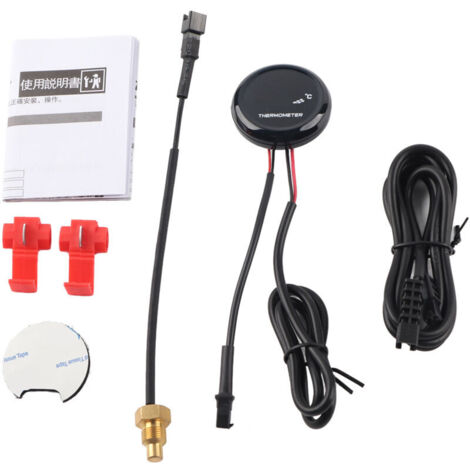 Jeffergarden Thermomètre numérique de mesure de la température de l'eau pour Honda / Kawasaki Yamaha Suzuki (voyant rouge) (1/5)