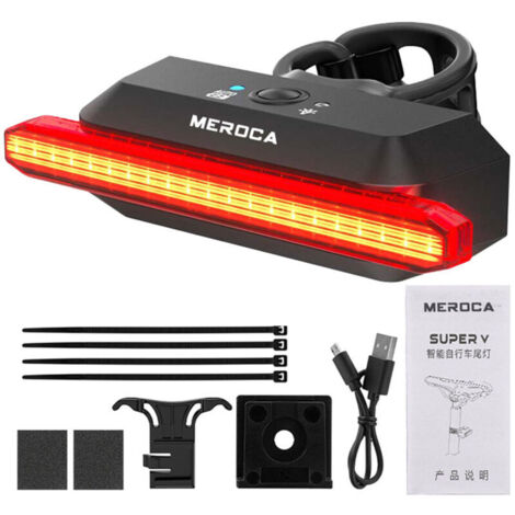 Jeffergarden Feu arrière de vélo LED intelligent rechargeable pour la conduite de nuit avec 6 modes et lumière COB intelligente étanche IPX5 (1/5)