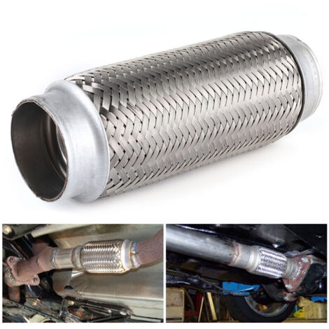 Jeffergarden Tuyau flexible d'échappement en acier inoxydable, joint flexible, tube de réparation, accessoires automobiles 55 x 200 mm (1/5)