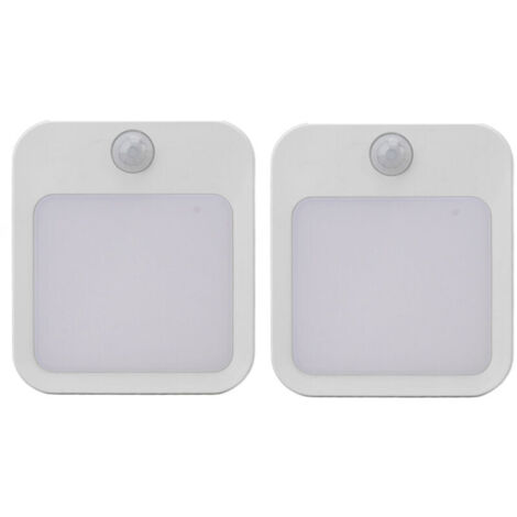 Jeffergarden Mini veilleuse LED blanche chaude avec capteur de mouvement, 2 pièces, veilleuse à luminosité réglable, prise ue 110-220V (1/5)