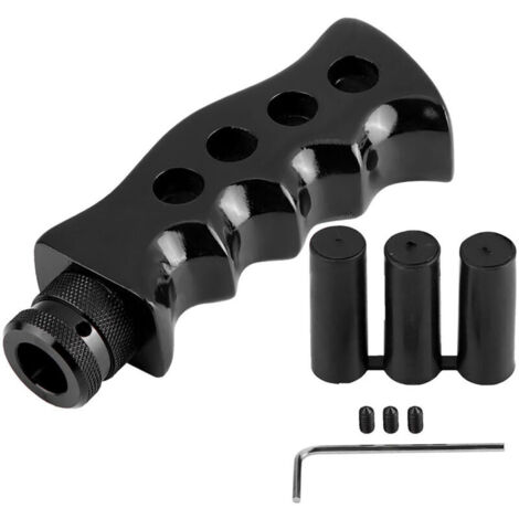 Jeffergarden Pommeau de levier de vitesse universel pour voiture, en résine et alliage d'aluminium, pour transmission manuelle, noir. (1/5)