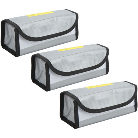 Jeffergarden Sac de sécurité pour batterie Lipo, 3 pièces, ignifuge, antidéflagrant, Protection pratique pour le stockage et le chargement (1/5)