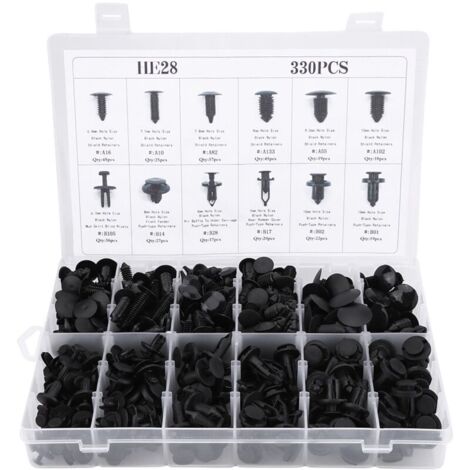 Jeffergarden Rivets de carrosserie, assortiment de 330 pièces/ensemble, clips de fixation anti-fissuration pour l'entretien (1/5)