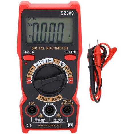 Jeffergarden Multimètre numérique, testeur de tension de batterie automobile, kit de test CC/CA, voltmètre, ampèremètre, outil électrique intelligent SZ309 (1/5)