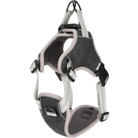 Jeffergarden Harnais réfléchissant anti-perte pour chien - Ajustable et confortable pour chiens moyens et grands - Taille L - Noir (1/5)