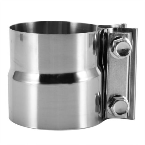 Jeffergarden Collier de serrage à recouvrement, argenté, haute résistance à l'oxydation, durable pour échappement de voiture (1/5)