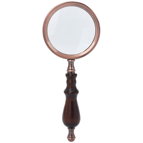 Jeffergarden Loupe de lecture rétro en métal grossissant 10x, loupe de poche pour personnes âgées avec manche en bois (1/5)