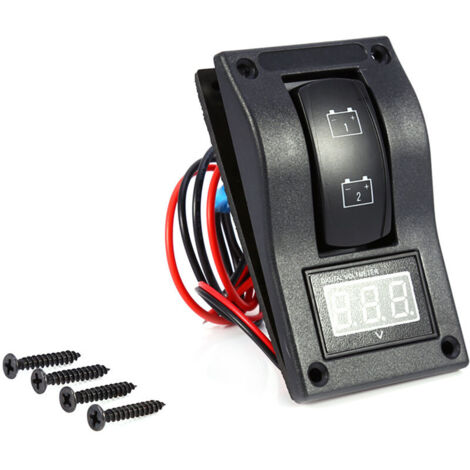 Jeffergarden Interrupteur de bateau, interrupteurs à bascule à panneau robuste anti-UV résistant à l'usure 12 V CC avec voltmètre pour la marine (1/5)