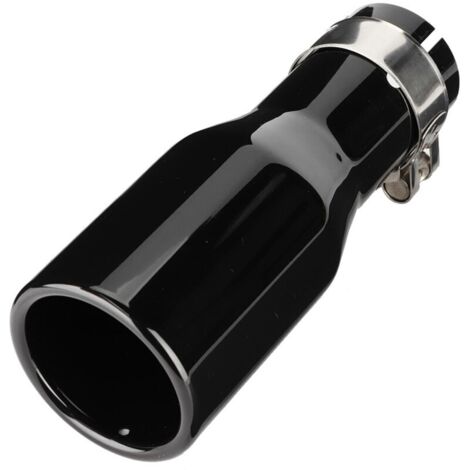 Jeffergarden Embouts d'échappement universels en acier inoxydable noir brillant, longueur 200 mm (7,8 pouces), pour voiture. (1/5)