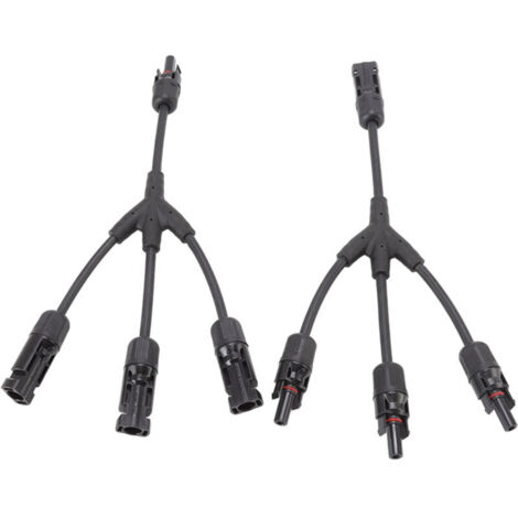 Jeffergarden Connecteurs Solaires de Branche en Y, 2 PièCes 1 à 3 SéParateurs de CâBles Solaires Connecteurs PV Adaptateur Parallèle Solaire 1000V DC (1/5)