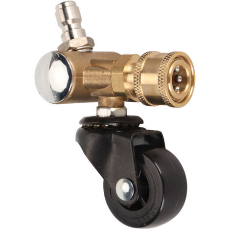 Jeffergarden Undercarriage Cleaner Swivel Wheel with 1/4in Quick Connector Brass Pressure Washer Adapter Joint Attachment for Road Cleaning (1/5)