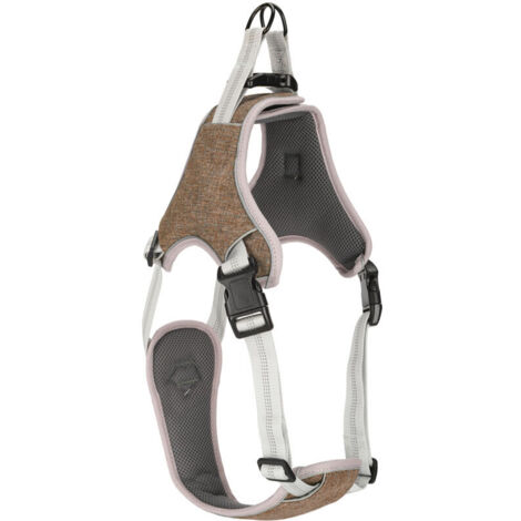 Jeffergarden Harnais réfléchissant anti-perte pour grand chien - Confortable et ajustable pour activités en plein air - Taille XXL - Marron (1/5)