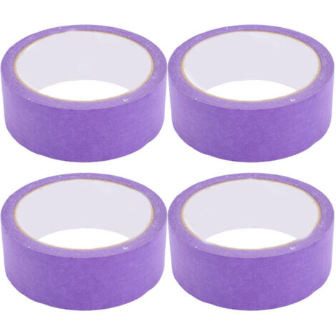 Jeffergarden Lot de 4 rouleaux de ruban adhésif crépon pour peintre, sans résidus, 35 mm x 20 m, violet, idéal pour la peinture et la finition automobile. (1/5)