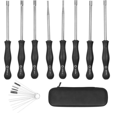Jeffergarden Outil de réglage du carburateur, Kit de tournevis avec aiguilles de nettoyage, brosses universelles pour souffleurs de moto (1/5)