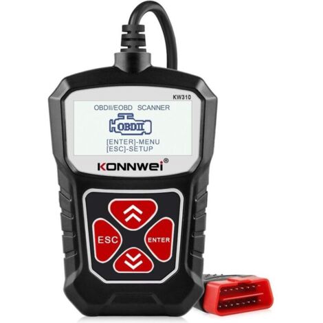Jeffergarden KW310 - Scanner OBD2 de diagnostic de voiture OBDII/EOBD CAN - Noir (1/5)