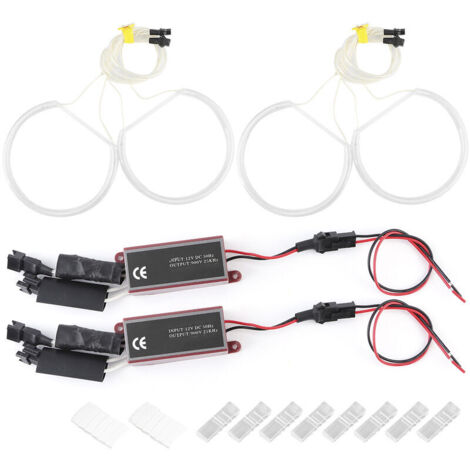 Jeffergarden Kit de 4 feux de phares LED CCFL Angel Eyes pour voiture, compatible avec BMW E36, E38, E39 et E46. (1/5)