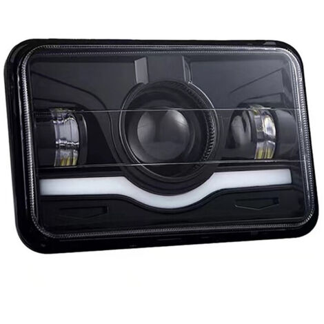 Jeffergarden Phares LED 4x6 pouces 45W 9-32V CC IP68 étanches, feux de jour et clignotants blancs et rouges, pour véhicules tout-terrain, quads, bateaux et bus (1/5)
