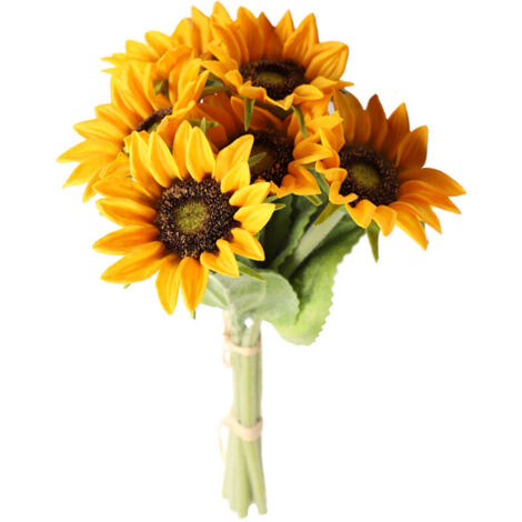 Jeffergarden Bouquet de Tournesols de Simulation, Arrangement de Faux Tournesols en Soie pour la Décoration de Table de Centres de Table de Cuisine de Mariage en Plein Air à la Maison (Z) (1/5)