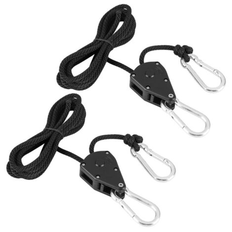 Jeffergarden Cintre à cliquet, poulie, accessoires de corde, parasol de tente réglable, robuste et de haute qualité pour lampe/ventilateur (1/5)