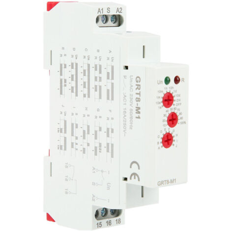 Jeffergarden GRT8‑M1 Relais temporisé multifonctionnel avec 10 fonctions Montage sur rail DIN AC 230V (1/5)