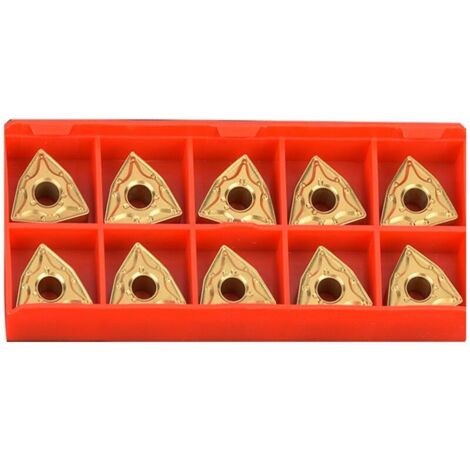 Jeffergarden Plaquettes de tournage en carbure, lame CNC 10 pièces haute dureté pour porte-outil, remplacement d'outil de tour (1/5)