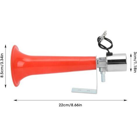 Jeffergarden Klaxon pneumatique rouge 180 dB, usage universel, 12 V/24 V, pour caravanes, voitures, camions, SUV et motos (1/5)