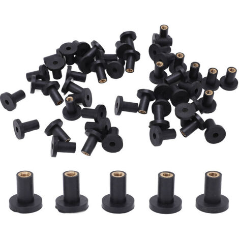 Jeffergarden crous de puits M5 en caoutchouc, attaches pour pare-brise de voiture, motos, carénage, Kayaks, 50 pièces/ensemble (1/5)