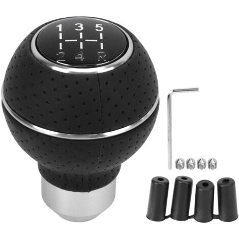 Jeffergarden Pommeau de levier de vitesse 5 rapports M8 M10 M11 M12 universel en aluminium blanc pour voiture, boîte de vitesses manuelle automatique (1/5)